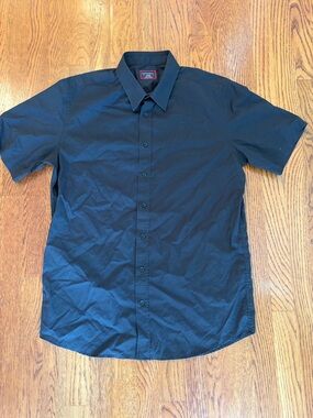 UNTUCKit Black Short-Sleeve Casual Button-Down Shirt size large/slim excellent